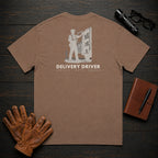 Delivery Driver T-Shirt | Standard Back Print | Organizing the Van (Male) — Espresso
