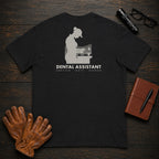 Dental Assistant T-Shirt | Standard Back Print | Tray Setup (Female) — Black