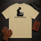 Dental Assistant T-Shirt | Standard Back Print | Tray Setup (Female) — Khaki