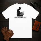 Dental Assistant T-Shirt | Standard Back Print | Tray Setup (Female) — White