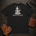 Dental Hygienist T-Shirt | Standard Back Print | Brushing Demonstration (Male) — Black