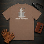 Dental Hygienist T-Shirt | Standard Back Print | Brushing Demonstration (Male) — Espresso