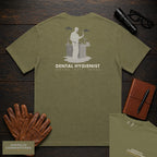 Dental Hygienist embroidered t-shirt in Hemp, Brushing Demonstration (Male)