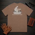 English Language Teacher T-Shirt | Standard Back Print | Marking a page (Male) — Espresso