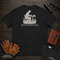 English Language Teacher embroidered t-shirt in Black, Marking a page (Male)