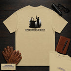 Epidemiologist T-Shirt | Statement Embroidered Front + Back Print | Sample Bench Work (Male) — Khaki