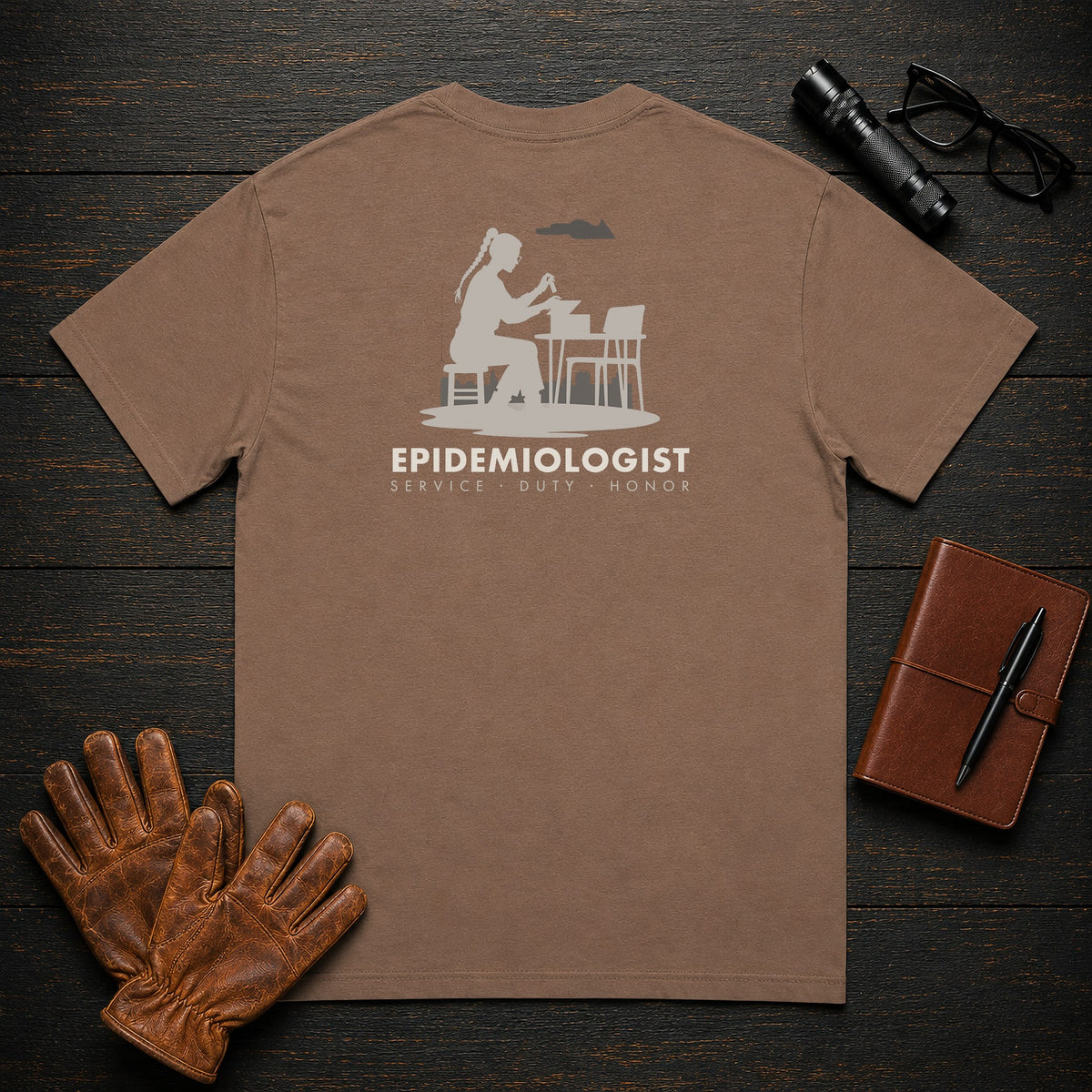 Epidemiologist t-shirt in Espresso, Clinic Collection (Female)