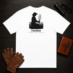 Farmer t-shirt in White, Examining the Crop (Female)