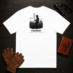Farmer t-shirt in White, Examining the Crop (Male)