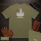Farmer embroidered t-shirt in Hemp, Examining the Crop (Male)