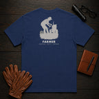 Farmer t-shirt in True Navy, Checking the Tractor (Female)