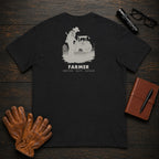 Farmer t-shirt in Black, Checking the Tractor (Male)
