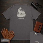 Farmer embroidered t-shirt in Graphite, Checking the Tractor (Male)