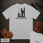 Fire Inspector T-Shirt | Statement Embroidered Front + Back Print | Extinguisher Check (Male) — Granite