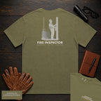 Fire Inspector T-Shirt | Statement Embroidered Front + Back Print | Extinguisher Check (Male) — Hemp