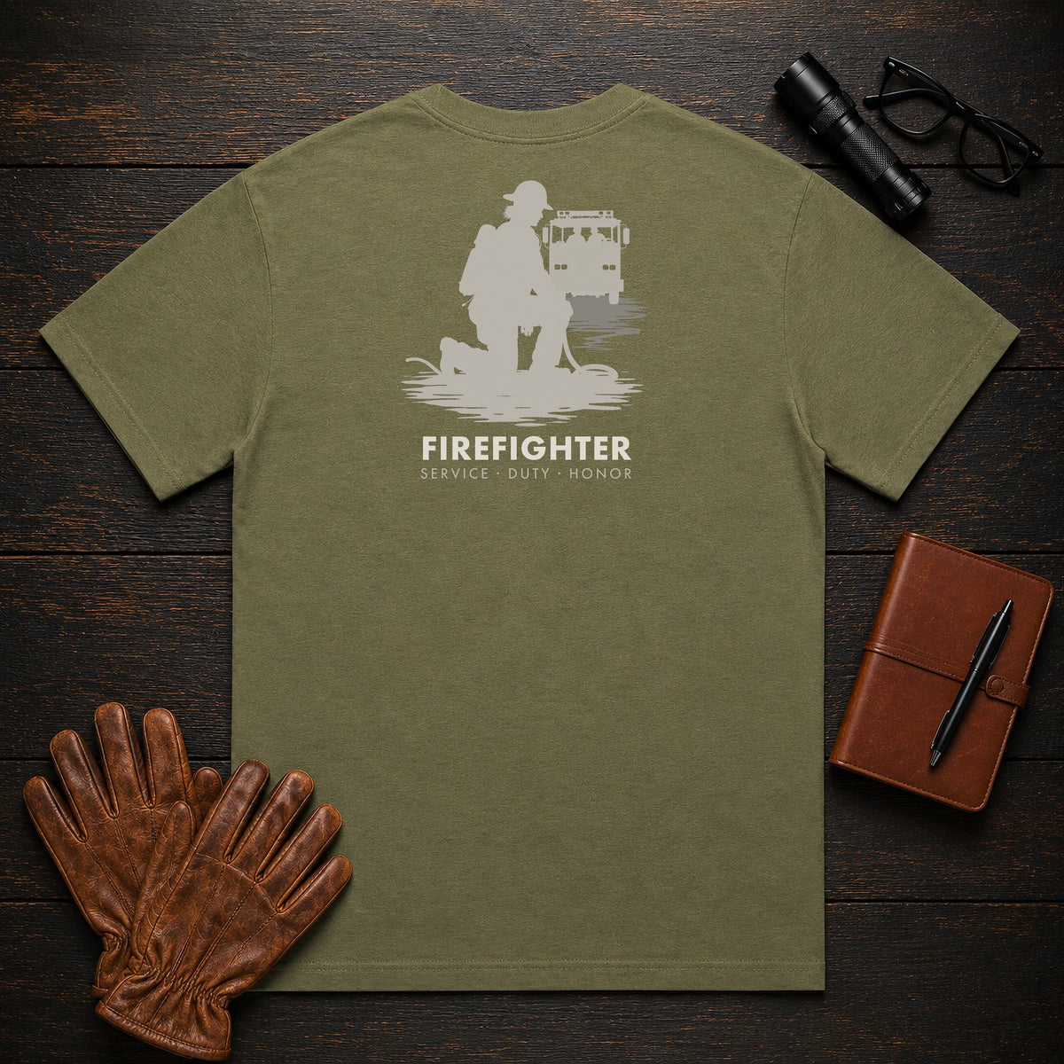 Firefighter t-shirt in Hemp, Hose Roll (Female)