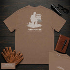 Firefighter T-Shirt | Statement Embroidered Front + Back Print | Hose Roll (Female)
