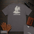 Firefighter T-Shirt | Statement Embroidered Front + Back Print | Hose Roll (Female)