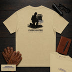 Firefighter embroidered t-shirt in Khaki, Hose Roll (Female)