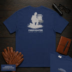 Firefighter embroidered t-shirt in True Navy, Hose Roll (Female)