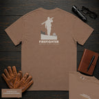 Firefighter embroidered t-shirt in Espresso, Ladder Carry (Male)