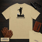 Firefighter embroidered t-shirt in Khaki, Ladder Carry (Male)