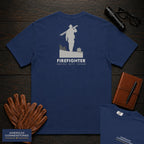 Firefighter embroidered t-shirt in True Navy, Ladder Carry (Male)