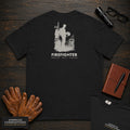 Firefighter embroidered t-shirt in Black, Helmet Check (Male)