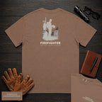 Firefighter embroidered t-shirt in Espresso, Helmet Check (Male)