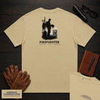Firefighter embroidered t-shirt in Khaki, Helmet Check (Male)