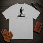 Health Specialties Teacher T-Shirt | Standard Back Print | Anatomy model (Male) — Granite