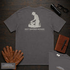 Heavy Equipment Mechanic T-Shirt | Statement Embroidered Front + Back Print | Bench Work (Female) — Graphite