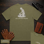 Heavy Equipment Mechanic T-Shirt | Statement Embroidered Front + Back Print | Bench Work (Female) — Hemp