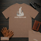 Home Health Aide T-Shirt | Statement Embroidered Front + Back Print | Kitchen Meal (Male) — Espresso