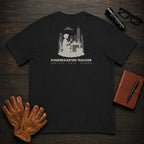 Kindergarten Teacher t-shirt in Black, Counting at table (Female)
