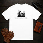 Kindergarten Teacher t-shirt in White, Counting at table (Male)