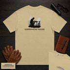 Kindergarten Teacher embroidered t-shirt in Khaki, Counting at table (Male)