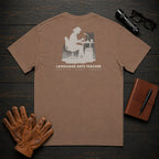Language Arts Teacher T-Shirt | Standard Back Print | Grading essays (Female) — Espresso