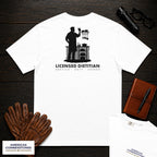 Licensed Dietitian embroidered t-shirt in White, Kitchen Portions (Male)