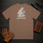 Lineworker T-Shirt | Standard Back Print | Preparing the Tools (Female) — Espresso