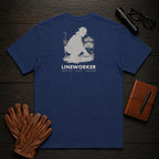 Lineworker T-Shirt | Standard Back Print | Preparing the Tools (Female) — True Navy