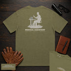 Medical Assistant T-Shirt | Statement Embroidered Front + Back Print | Blood Pressure (Male) — Hemp