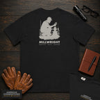 Millwright T-Shirt | Statement Embroidered Front + Back Print | Dial Indicator Check (Male) — Black