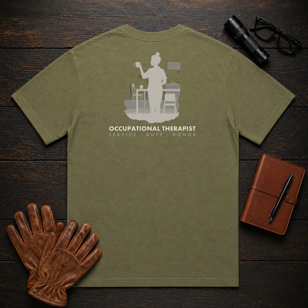 Occupational Therapist T-Shirt | Standard Back Print | Therapy Kitchen (Female) — Hemp