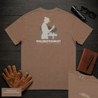 Phlebotomist T-Shirt | Statement Embroidered Front + Back Print | Labeling Tubes (Female) — Espresso