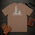 Physician Assistant T-Shirt | Standard Back Print | Clinic Exam (Female) — Espresso