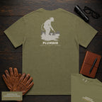 Plumber embroidered t-shirt in Hemp, Soldering a Joint (Female)