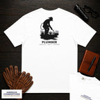 Plumber embroidered t-shirt in White, Soldering a Joint (Female)
