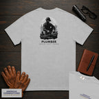 Plumber embroidered t-shirt in Granite, Soldering a Joint (Male)