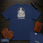 Plumber embroidered t-shirt in True Navy, Soldering a Joint (Male)